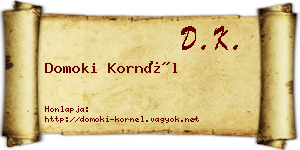 Domoki Kornél névjegykártya